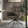 Rousseau - Stoel Ibiza - Stof Bruin Grijs - 88x59x63 cm | Belga Meubelen Online