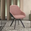 Rousseau - Stoel Jan Stof Roze Rug PU Donkergrijs - 85x55x62 cm | Belga Meubelen Fashion