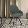 Rousseau - Stoel Jan Stof Groen Rug PU Cognac - 85x55x62 cm | Belga Meubelen Sale