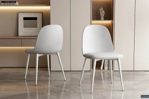 Rousseau - Stoel Jasmin Zitting PP kussen PU Wit - 81x51x44 cm | Belga Meubelen Hot