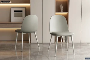 Rousseau - Stoel Jasmin Zitting PP kussen PU Grijs-groen - 81x51x44 cm | Belga Meubelen Outlet