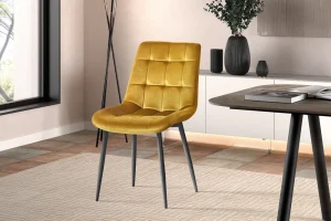 Rousseau - Stoel Juta Fluweel Goud - 82x50x59 cm | Belga Meubelen Hot
