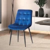 Rousseau - Stoel Juta Fluweel Blauw - 82x50x59 cm | Belga Meubelen Hot