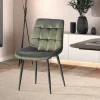 Rousseau - Stoel Juta Fluweel Groen - 82x50x59 cm | Belga Meubelen Clearance