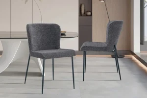 Rousseau - Stoel Lisa Stof Donkergrijs - 85x50x62 cm | Belga Meubelen Hot