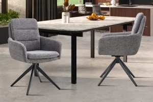 Rousseau - Stoel Lisold - Stof Donkergrijs - 93x59x65 cm | Belga Meubelen Best