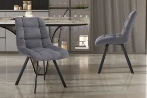 Rousseau - Stoel Lizzy Stof Donkergrijs - 88.5x52x61.5 cm | Belga Meubelen New