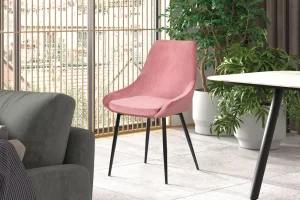 Rousseau - Stoel Mirano Fluweel Roze - 86x49x61 cm | Belga Meubelen Sale