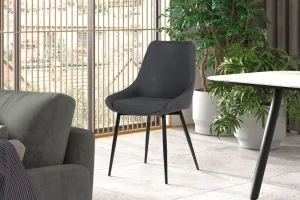 Rousseau - Stoel Mirano PU Donkergrijs - 86x49x61 cm | Belga Meubelen Clearance