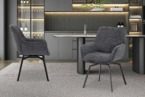 Rousseau - Stoel Modest - Stof Teddy Donkergrijs - 84x63x63 cm | Belga Meubelen Best