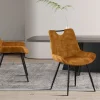 Rousseau - Stoel Nina Fluweel Goud - 84x56x62.5 cm | Belga Meubelen Clearance