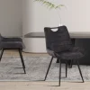 Rousseau - Stoel Nina Fluweel Grijs - 84x56x62.5 cm | Belga Meubelen Clearance