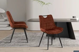 Rousseau - Stoel Nina Fluweel Roest - 84x56x62.5 cm | Belga Meubelen Outlet