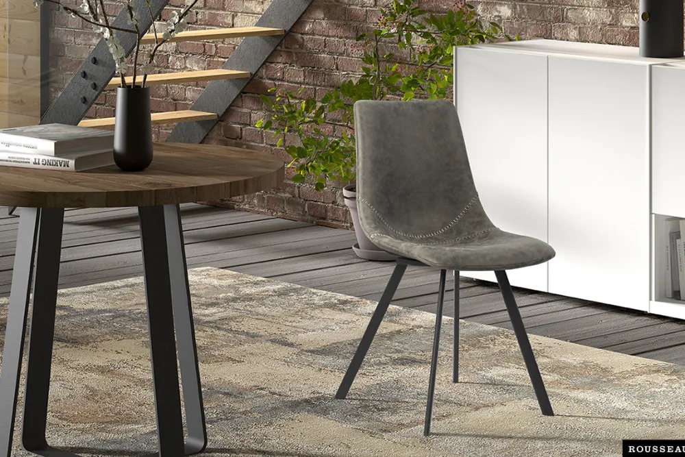 rousseau__stoel_oslo_pu_g_0.webp Rousseau - Stoel Oslo PU Grijs - 84x44x57 cm | Belga Meubelen Outlet
