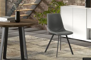 Rousseau - Stoel Oslo PU Zwart - 84x44x57 cm | Belga Meubelen Online