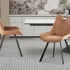 Rousseau - Stoel Pablo Micro fiber PU Donker bruin - 87x54x63 cm | Belga Meubelen Online