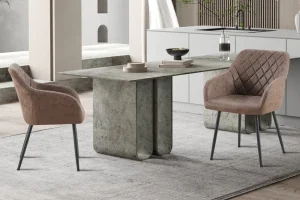 Rousseau - Stoel Peron Micro fiber PU Bruin - 82x55.5x62 cm | Belga Meubelen Outlet