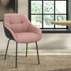 Rousseau - Stoel Sem Stof Roze Rug PU Donkergrijs - 85x57.5x65 cm | Belga Meubelen New