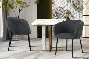 Rousseau - Stoel Sevilla Stof Donkergrijs - 79x57x62 cm | Belga Meubelen New
