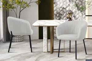 Rousseau - Stoel Sevilla Stof Beige - 79x57x62 cm | Belga Meubelen Online