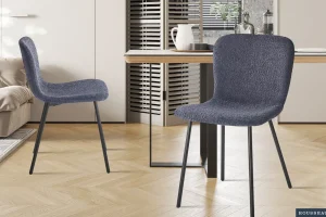 Rousseau - Stoel Susan Boucle - Donkergrijs - 77x45x52 cm | Belga Meubelen Clearance