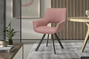 Rousseau - Stoel Tim Stof Roze - 86.5x61x64 cm | Belga Meubelen Clearance