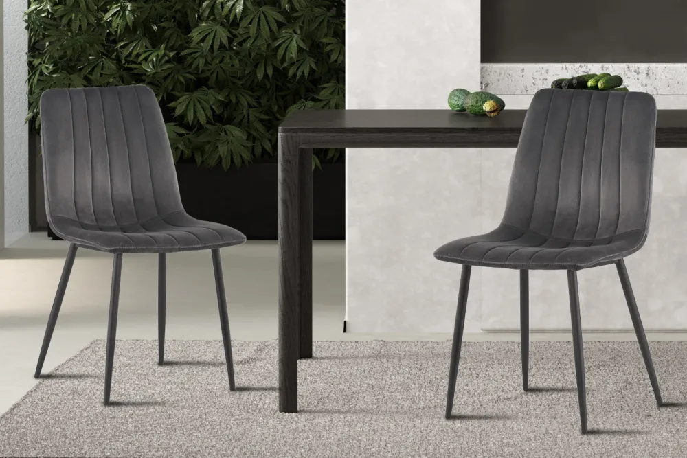 rousseau__stoel_willis_fl_0-1.webp Rousseau - Stoel Willis Fluweel Grijs - 86x45x55 cm | Belga Meubelen Online