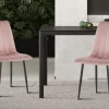 Rousseau - Stoel Willis Fluweel Roze - 86x45x55 cm | Belga Meubelen Hot