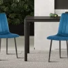 Rousseau - Stoel Willis Fluweel Blauw - 86x45x55 cm | Belga Meubelen Hot