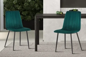 Rousseau - Stoel Willis Fluweel Groen - 86x45x55 cm | Belga Meubelen Discount