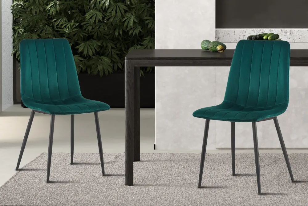 rousseau__stoel_willis_fl_0-3.webp Rousseau - Stoel Willis Fluweel Groen - 86x45x55 cm | Belga Meubelen Discount