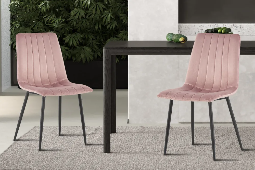 rousseau__stoel_willis_fl_0.webp Rousseau - Stoel Willis Fluweel Roze - 86x45x55 cm | Belga Meubelen Hot