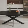 Rousseau - Tafel Alexa 200 cm Ovaal Mango hout zwart - 76x200x100cm | Belga Meubelen New