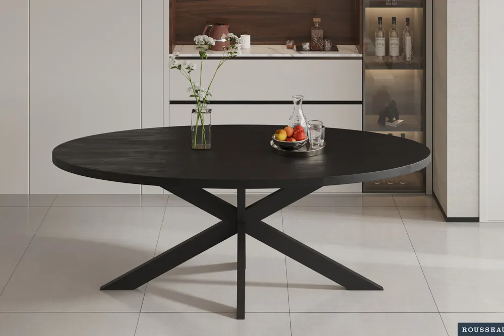 rousseau__tafel_alexa__cm_0.webp Rousseau - Tafel Alexa 200 cm Ovaal Mango hout zwart - 76x200x100cm | Belga Meubelen New