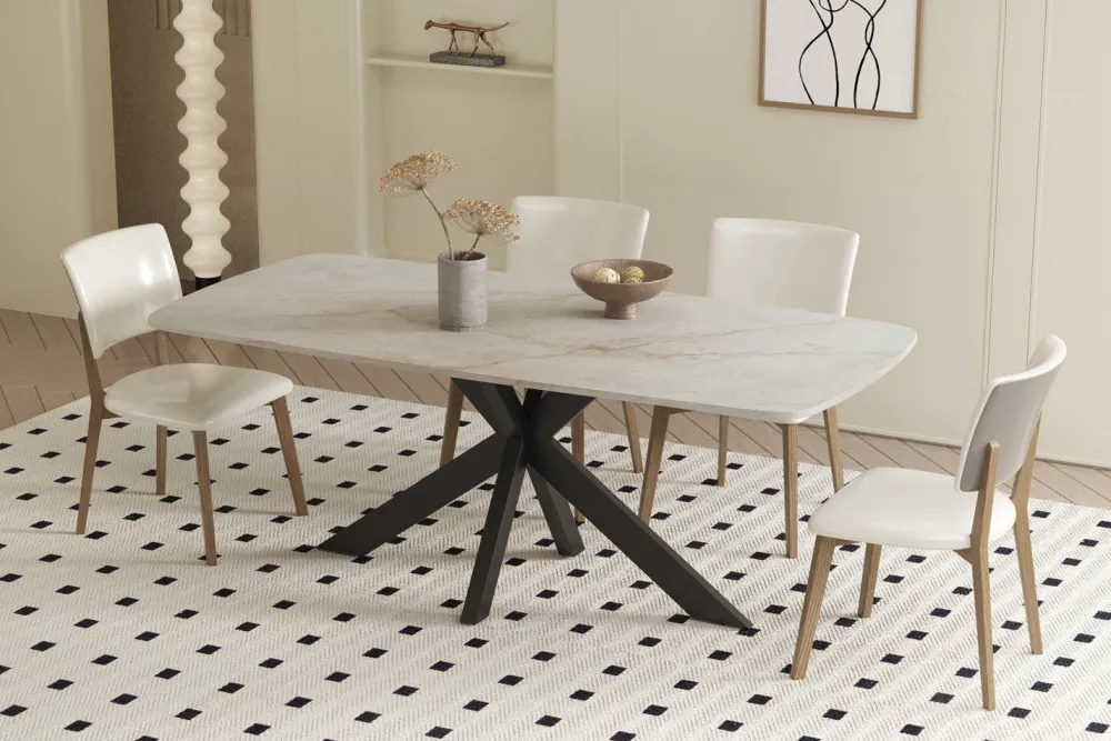 rousseau__tafel_apollo__c_0-1.webp Rousseau - Tafel Apollo 180 cm Deens Ovaal Glanzend Steen Shakespear Beige - 76x180x90cm | Belga Meubelen Clearance