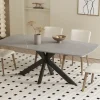 Rousseau - Tafel Apollo 180 cm Deens Ovaal Steen Grijs - 76x180x90cm | Belga Meubelen Clearance