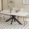 Rousseau - Tafel Apollo 180 cm Deens Ovaal Steen Wit - 76x180x90cm | Belga Meubelen Outlet