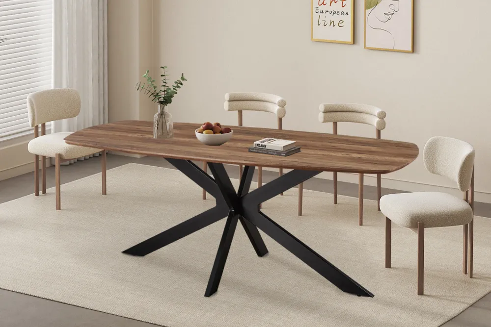 rousseau__tafel_aziz__cm__0-1.webp Rousseau - Tafel Aziz 200 cm Deens Ovaal Decor Mango - 76x200x100cm | Belga Meubelen Outlet