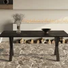 Rousseau - Tafel Elena 200 cm Rechthoekig Mango hout zwart - 76x200x100cm | Belga Meubelen Fashion