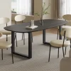 Rousseau - Tafel Isabella 200 cm U-Poot Ovaal Mango hout Zwart - 76x200x100cm | Belga Meubelen Hot