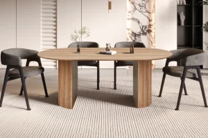 Rousseau - Tafel Lagos 200 cm Ovaal Decor Oude eik - 76x200x110 cm | Belga Meubelen Hot