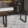 Rousseau - Tafel Nicola 200 cm Rechthoekig Mango hout zwart - 76x200x100cm | Belga Meubelen Clearance
