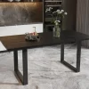 Rousseau - Tafel Nicola 180 cm Rechthoekig Mango hout zwart - 76x180x90cm | Belga Meubelen Clearance