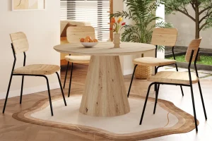 Rousseau - Tafel Tigo 120 cm Rond Decor Oude eik - 75x120x120cm | Belga Meubelen Fashion