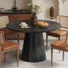 Rousseau - Tafel Tommy 130 cm Rond Mango hout Zwart - 77x130x100cm | Belga Meubelen Hot