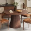 Rousseau - Tafel Tommy 130 cm Rond Mango hout Bruin - 77x130x100cm | Belga Meubelen Fashion
