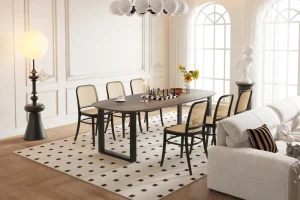 Rousseau - Tafel Tommy 220x100 cm Deens Ovaal U-Poot Mango hout Tabaco - 77x220x100cm | Belga Meubelen Hot