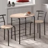 Rousseau - Tafelset Adam Zwart metaal Decor sonoma - 74x80x53cm | Belga Meubelen Clearance