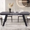 Rousseau - Uitschuifbare tafel Hera 160-240 cm Rechthoekig Steen Zwart - 76x240x90cm | Belga Meubelen Best