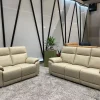 Salon Nevada - 2 Elektrische relaxen - Leder - Beige | Belga Meubelen Online